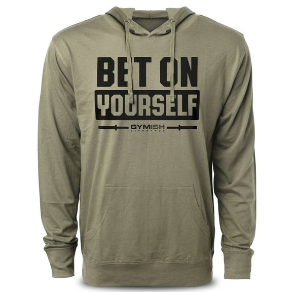 Gymish Bet On Yourself Workout Hoodies for Men – Funny Gym Shirt, Mens Fitness Tee, Motivational Workout Shirt, Gym Clothes for Men