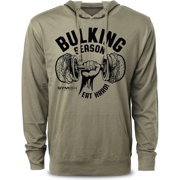 Gymish Bulking Season V2 Gym Hoodie – Motivational Workout T-Shirt for Men, Funny Lifting Tee, Gym Clothes, Men’s Athletic Workout Apparel