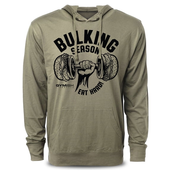 Gymish Bulking Season V2 Gym Hoodie – Motivational Workout T-Shirt for Men, Funny Lifting Tee, Gym Clothes, Men’s Athletic Workout Apparel