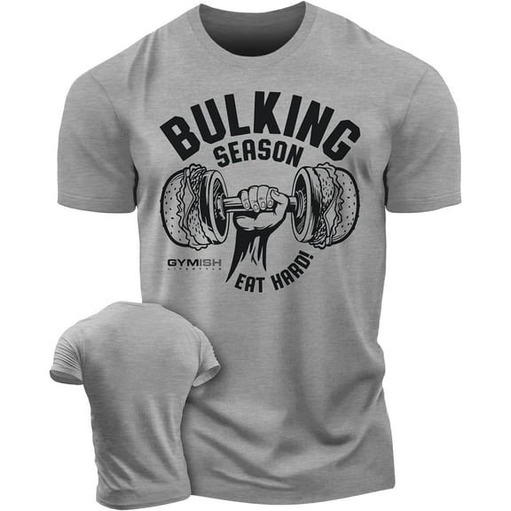 Gymish Bulking Season V2 Gym Shirt – Motivational Workout T-Shirt for Men, Funny Lifting Tee, Gym Clothes, Men’s Athletic Workout Apparel