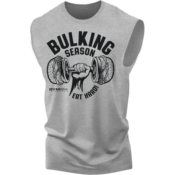 Gymish Bulking Season V2 Gym Muscle Tank Top– Motivational Workout T-Shirt for Men, Funny Lifting Tee, Gym Clothes, Men’s Athletic Workout Apparel