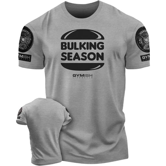 Gymish Bulking Season Workout T-Shirt for Men – Funny Gym Shirt, Men's Gym T-Shirt, Lifting Shirt, Deadlift Tee, Workout Shirt, Gym Wear, Athletic Shirt for Men