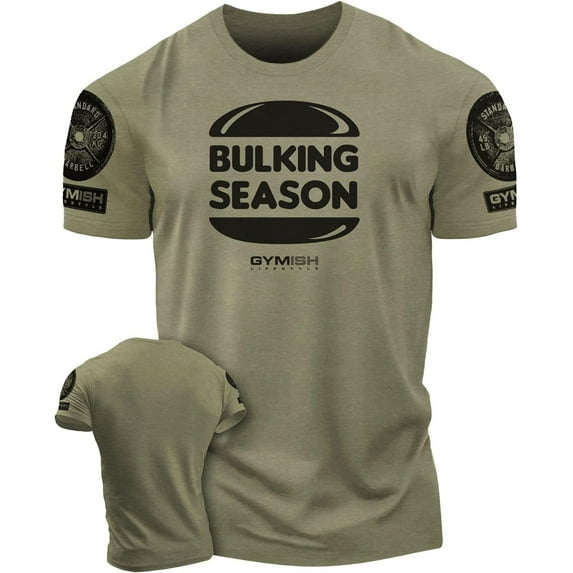 Gymish Bulking Season Workout T-Shirt for Men – Funny Gym Shirt, Men's Gym T-Shirt, Lifting Shirt, Deadlift Tee, Workout Shirt, Gym Wear, Athletic Shirt for Men