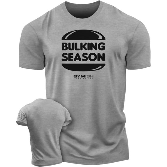 Gymish Bulking Season Workout T-Shirt for Men – Funny Gym Shirt, Men's Gym T-Shirt, Lifting Shirt, Deadlift Tee, Workout Shirt, Gym Wear, Athletic Shirt for Men