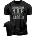 thumbnail image 1 of Gymish DOUBLE YOUR GAINS Workout T-Shirt for Men – Funny Gym Shirt, Men's Gym T-Shirt, Lifting Shirt, Deadlift Tee, Workout Shirt, Gym Wear, Athletic Shirt for Men, 1 of 5