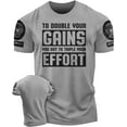 thumbnail image 1 of Gymish DOUBLE YOUR GAINS Workout T-Shirt for Men – Funny Gym Shirt, Men's Gym T-Shirt, Lifting Shirt, Deadlift Tee, Workout Shirt, Gym Wear, Athletic Shirt for Men, 1 of 5