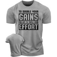 thumbnail image 1 of Gymish DOUBLE YOUR GAINS Workout T-Shirt for Men – Funny Gym Shirt, Men's Gym T-Shirt, Lifting Shirt, Deadlift Tee, Workout Shirt, Gym Wear, Athletic Shirt for Men, 1 of 5