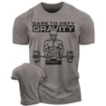 thumbnail image 1 of Gymish Dare to Defy Gravity Workout T-Shirt for Men – Funny Gym Shirt, Men's Athletic Tee, Lifting T-Shirt, Workout Clothes for Men, Fitness Apparel, 1 of 5