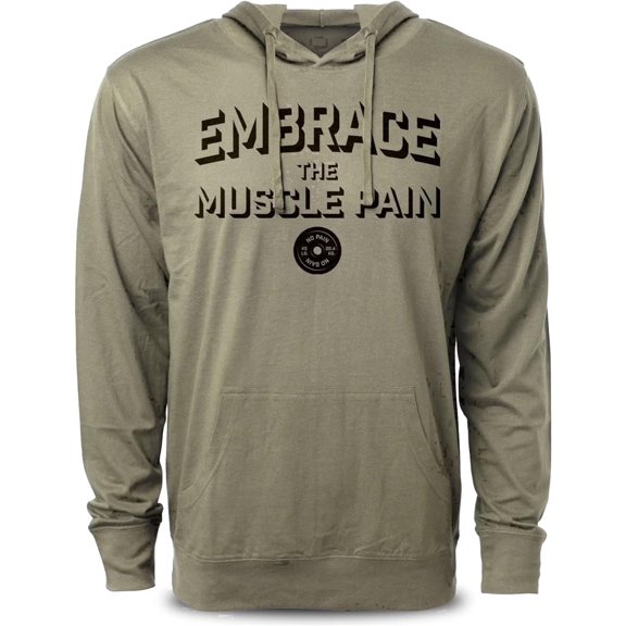 Gymish Men’s Embrace Muscle Pain Workout Hoodie – Lightweight Fitness Pullover