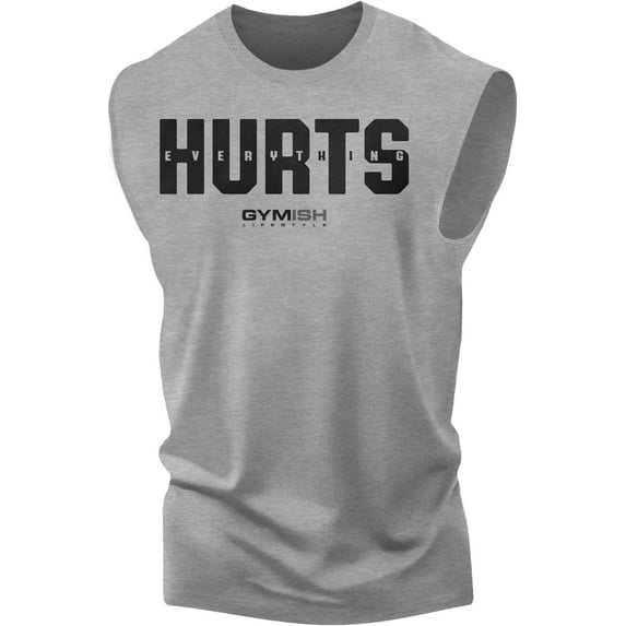 Gymish Everything Hurts Workout Tank Top for Men - Funny Gym T-Shirt, Men's Lifting Tee, Motivational Fitness Shirt, Athletic Gym Wear