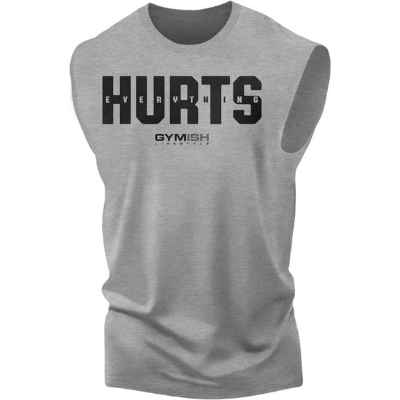 Gymish Everything Hurts Workout Tank Top for Men - Funny Gym T-Shirt, Men's Lifting Tee, Motivational Fitness Shirt, Athletic Gym Wear