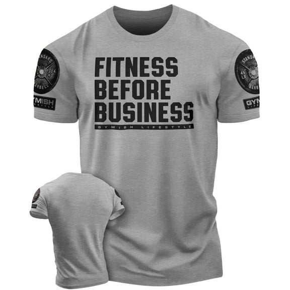 Gymish Fitness Before Business Funny Workout Gym T-Shirt for Men