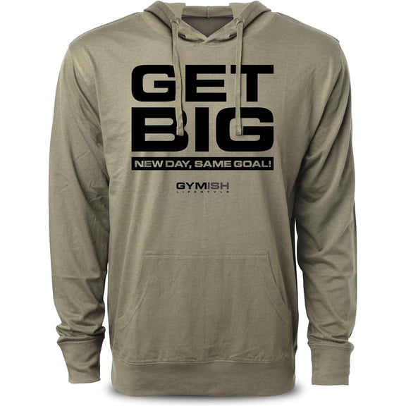 Gymish GET BIG Workout Hoodies Funny Hoodies Gym Sweatshirt Lifting Pullover