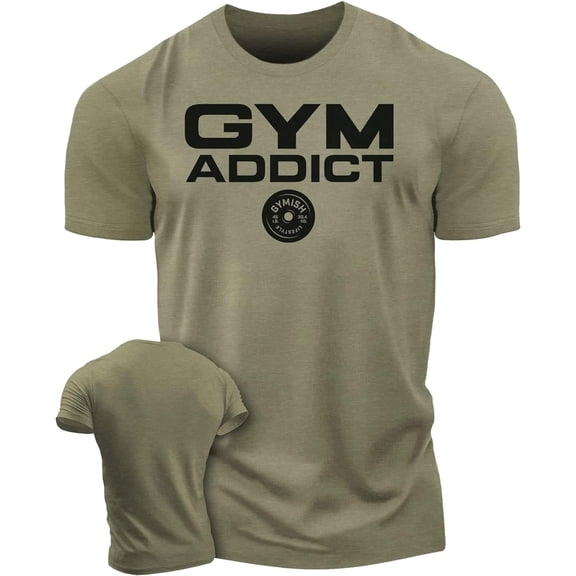 Gymish GYM-ADDICT Workout T-Shirt - Funny Gym Shirt, Men's Lifting Tee, Workout T-Shirt for Men, Athletic Gym Wear, Fitness & Weightlifting Shirt