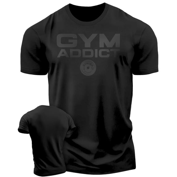 Gymish GYM-ADDICT Men’s Workout T-Shirt – Funny Gym Shirt, Lifting Tee, Athletic Fitness & Weightlifting Top