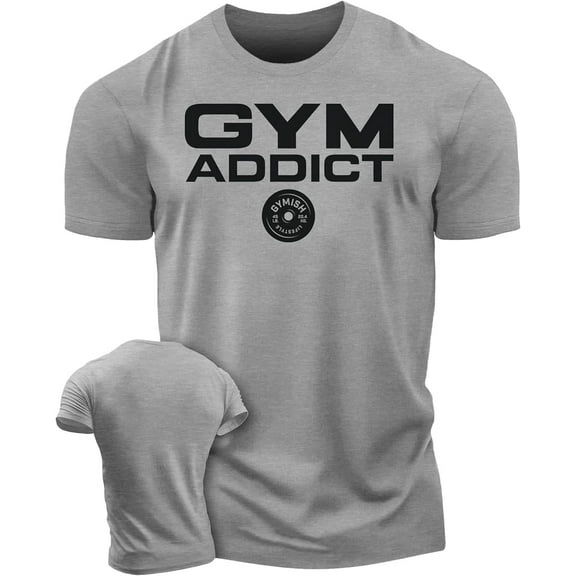 Gymish GYM-ADDICT Workout T-Shirt - Funny Gym Shirt, Men's Lifting Tee, Workout T-Shirt for Men, Athletic Gym Wear, Fitness & Weightlifting Shirt