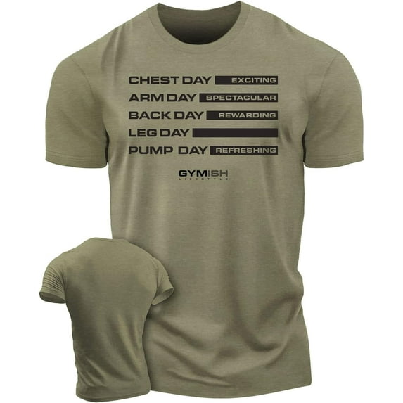 Gymish GYM DAYS LEG DAY Workout T-Shirt for Men – Funny Gym Shirt, Men's Gym T-Shirt, Lifting Shirt, Deadlift Tee, Workout Shirt, Gym Wear, Athletic Shirt for Men