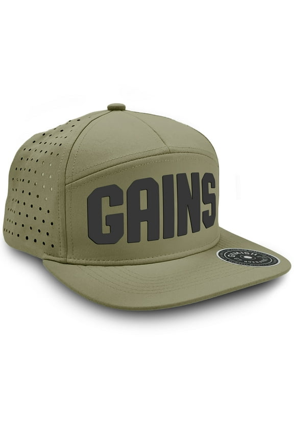 Gains Workout Hats for Men - Breathable, Moisture-Wicking, Adjustable Athletic Caps
