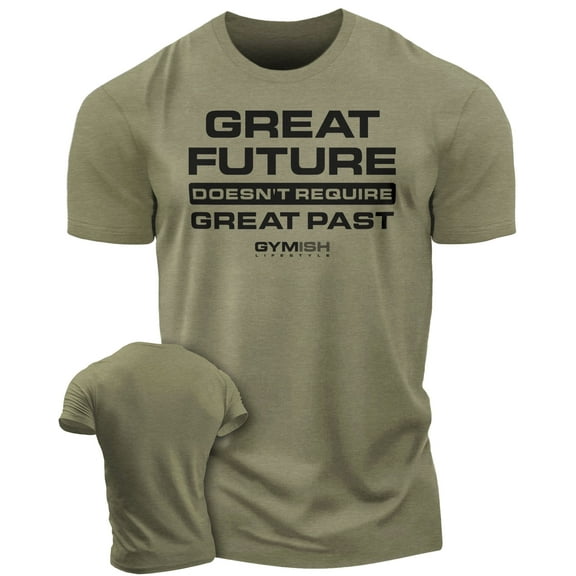Gymish Great Future Workout T-Shirt for Men – Funny Gym Shirt, Mens Fitness Tee, Motivational Workout Clothes, Athletic Gym Wear