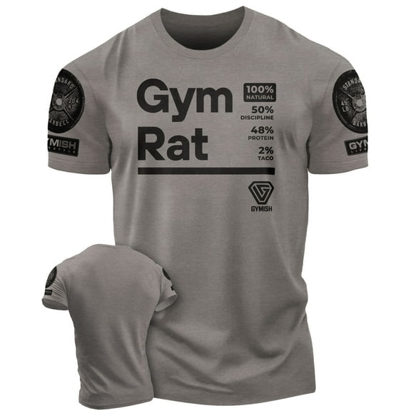 Gymish Gym Rat Workout T-Shirt for Men – Funny Gym Shirt, Men’s Athletic Tee, Lifting T-Shirt, Workout Clothes for Men, Fitness Training Apparel