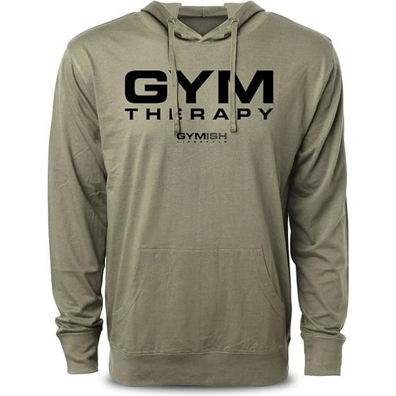 Gymish Gym Therapy Hoodie Shirts for Men – Cool Funny Gym T-Shirt, Men's Gym Shirts, Workout Tops, Athletic & Gym Wear