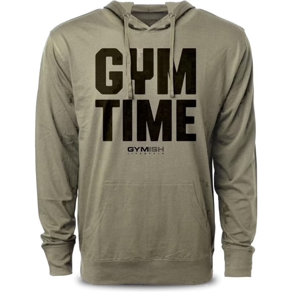 Gymish Gym Time Motivational Gym Hoodie for Men – Workout Lifting T-Shirt, Funny Fitness Tee, Men’s Athletic Gym Apparel