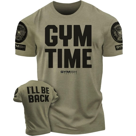 Gymish Gym Time Motivational Gym Shirt for Men – Workout Lifting T-Shirt, Funny Fitness Tee, Men’s Athletic Gym Apparel