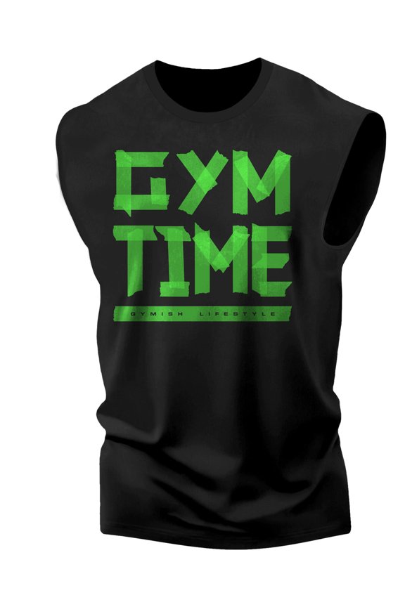 Gym Time Workout Muscle Tank Top for Men, Funny Gym Shirts, Lifting T-Shirt, Deadlift Tee, Men's Gym Shirt, Workout Tops, Powerlifting & Bodybuilding Tee