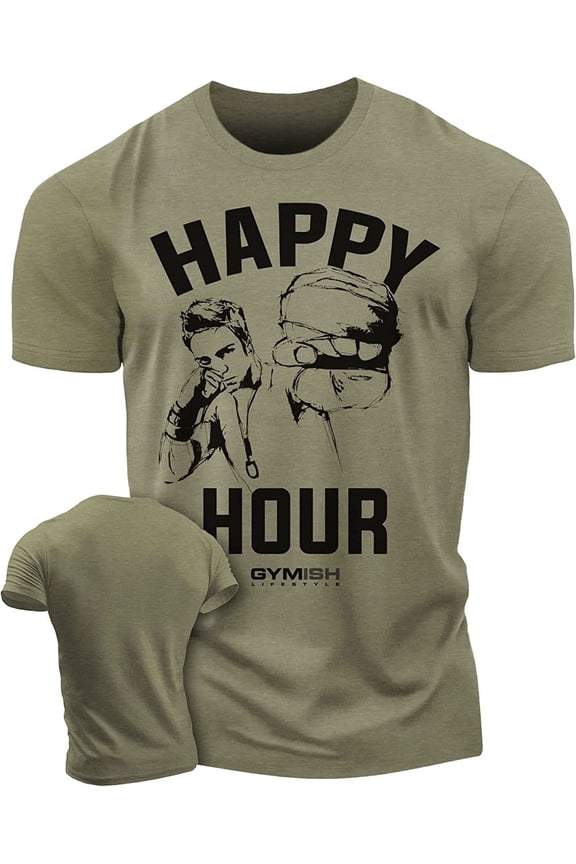 Happy Hour Kickboxer Workout T-Shirt - Funny Gym Shirt, Men's Lifting Tee, Workout T-Shirt for Men, Athletic Gym Wear, Fitness Shirt