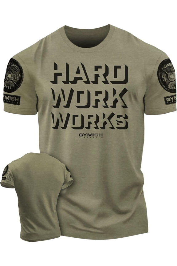 Hard Work Works Workout T-Shirt – Funny Gym Shirt for Men, Lifting Tee, Deadlift T-Shirt, Men’s Workout Apparel, Athletic Gym Wear