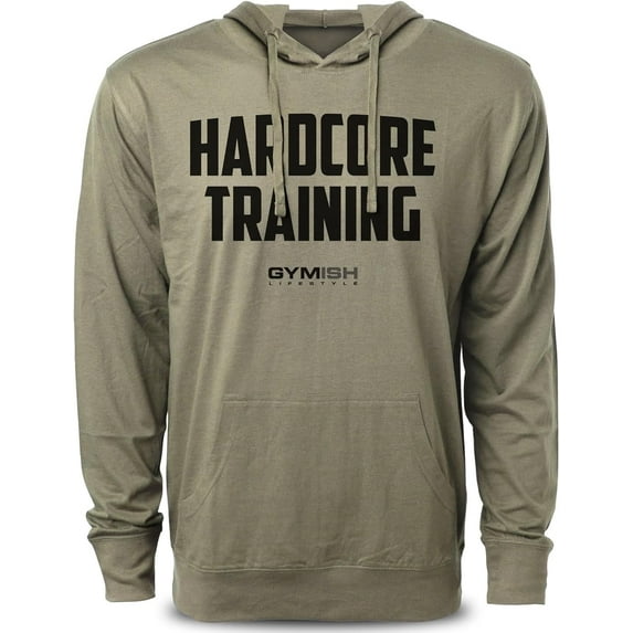 Gymish Hardcore Training Workout Hoodie for Men – Motivational Gym Shirt, Mens Gym Shirts, Gym TShirts for Men, Gym Clothes for Men, Men's Workout Shirts, Athletic Gym Wear