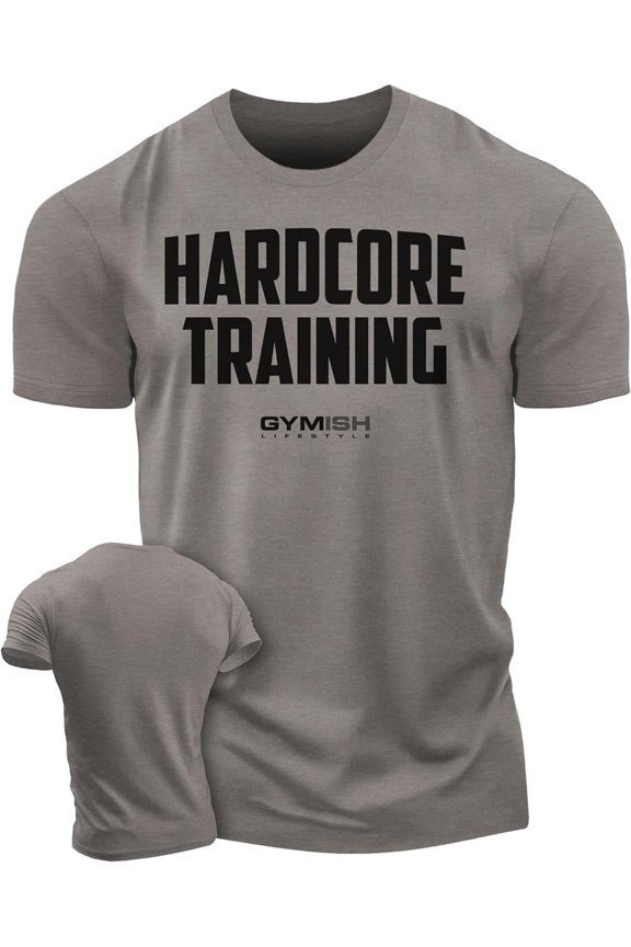 Hardcore Training Workout Shirts for Men – Motivational Gym Shirt, Mens Gym Shirts, Gym TShirts for Men, Gym Clothes for Men, Men's Workout Shirts, Athletic Gym Wear