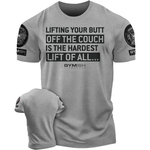 Gymish Hardest Lifting Saying Shirts for Men – Funny Weightlifting Gym T-Shirt, Workout Shirts for Men, Mens Gym Shirt, Gym TShirts for Men, Gym Clothes for Men, Motivational Gym Wear