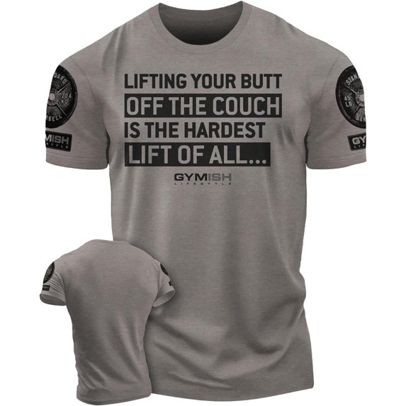 Gymish Hardest Lifting Saying Shirts for Men – Funny Weightlifting Gym T-Shirt, Workout Shirts for Men, Mens Gym Shirt, Gym TShirts for Men, Gym Clothes for Men, Motivational Gym Wear
