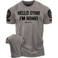 thumbnail image 1 of Gymish Hello Gym I’m Home Workout Shirt for Men – Motivational Gym T-Shirt, Mens Gym Shirt, Gym Clothes for Men, Athletic Workout Wear, 1 of 5