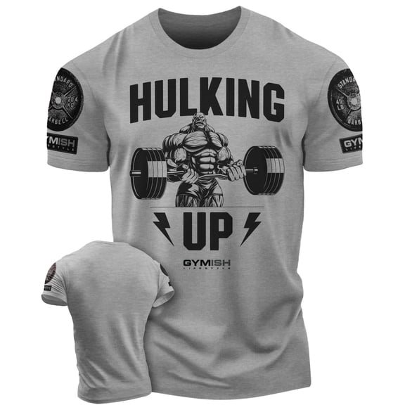 Gymish Hulking Up Workout T-Shirt - Funny Gym Shirt, Men's Lifting Tee, Workout T-Shirt for Men, Athletic Gym Wear, Fitness & Weightlifting Shirt