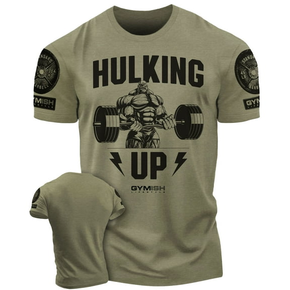Gymish Hulking Up Workout T-Shirt - Funny Gym Shirt, Men's Lifting Tee, Workout T-Shirt for Men, Athletic Gym Wear, Fitness & Weightlifting Shirt