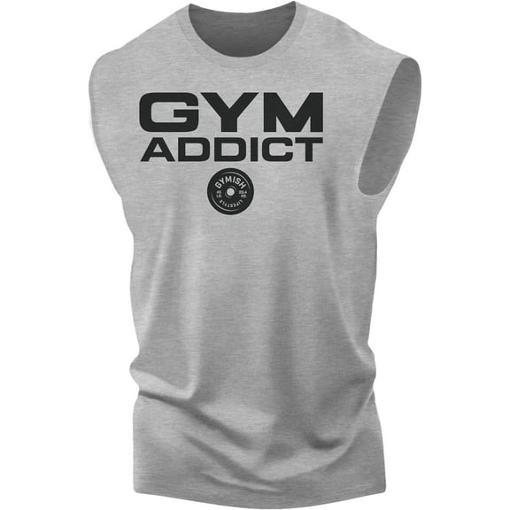 Gymish GYM-ADDICT Workout Tank Top - Funny Gym Shirt, Men's Lifting Tee, Workout T-Shirt for Men, Athletic Gym Wear, Fitness & Weightlifting Shirt