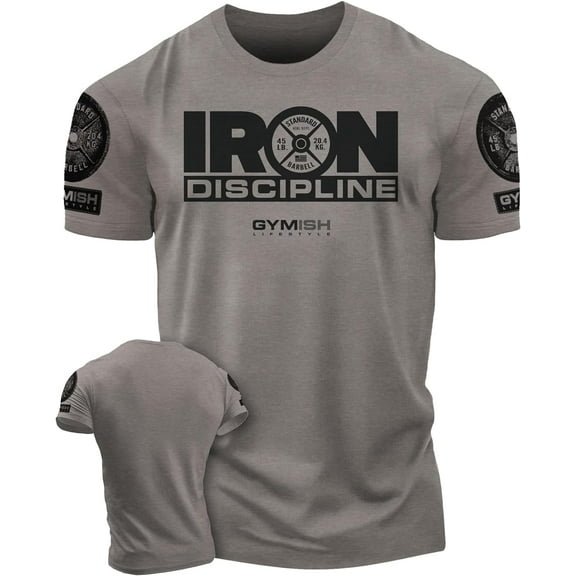 Gymish Iron Discipline Gym Shirt for Men – Workout T-Shirt, Gym TShirts for Men, Mens Gym Shirt, Athletic Workout Tops, Gym Clothes for Men, Motivational Gym Wear, Men's Workout Shirts