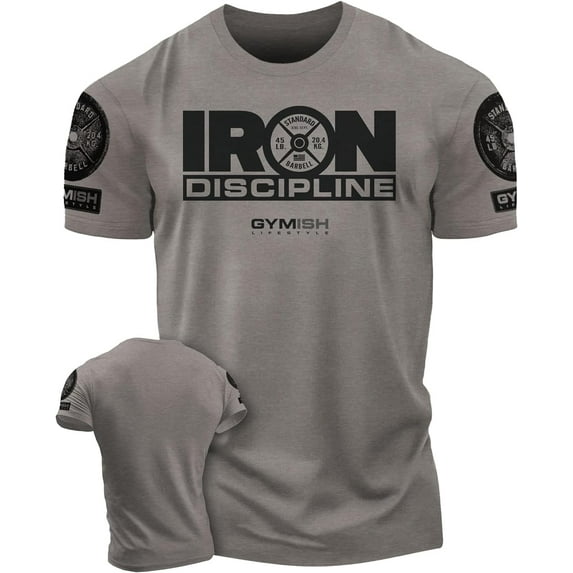 Gymish Iron Discipline Gym Shirt for Men – Workout T-Shirt, Gym TShirts for Men, Mens Gym Shirt, Athletic Workout Tops, Gym Clothes for Men, Motivational Gym Wear, Men's Workout Shirts