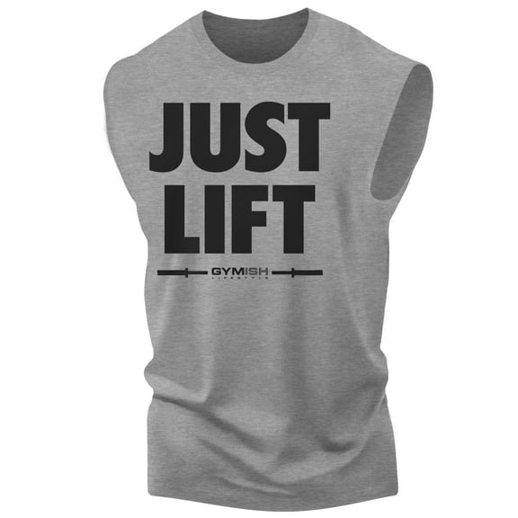 Gymish Just Lift Workout Tank Top for Men – Funny Gym Shirt, Mens Gym TShirt, Motivational Fitness Tee, Gym Clothes for Men