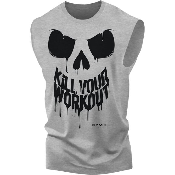 Gymish Kill Your Workout Muscle Tank Top for Men – Funny Gym Shirt, Workout T-Shirt, Men's Gym Shirts, Lifting T-Shirt, Gym Wear, Workout Clothes for Men