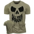 thumbnail image 1 of Gymish Kill Your Workout Shirt for Men – Funny Gym T-Shirt, Motivational Lifting Tee, Athletic Gym Wear, Military Green, Small, 1 of 6