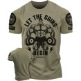 thumbnail image 1 of Gymish Let The Gains Begin Men’s Workout T-Shirt – Funny Lifting Gym Tee, Deadlift Fitness Shirt for Men, 1 of 5