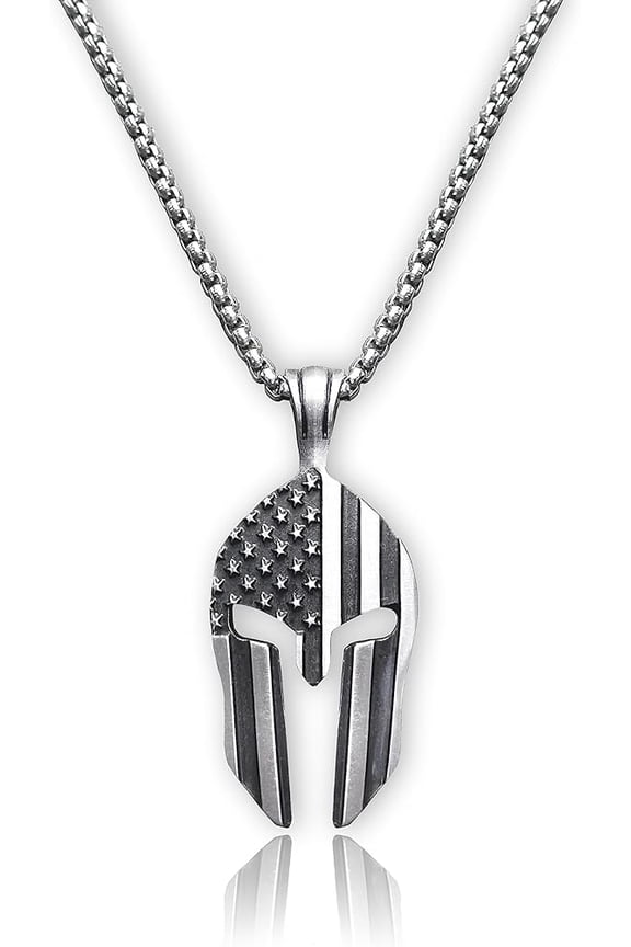 Lifestyle Workout Pendant Necklace, The Spartan Warrior Pendant, Self-Discipline, Hard Work, Dedication, Motivational Gift for Gym Lovers, Titanium Steel Necklace for Men