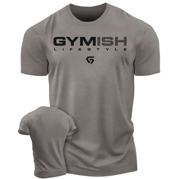 Gymish Lifestyle Workout T-Shirt for Men – Funny Gym Shirt, Motivational Lifting Tee, Deadlift Shirt, Warm Grey, XX-Large