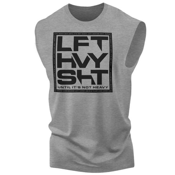 Gymish Lift Heavy SHT Workout Tank Top for Men – Funny Gym Shirt, Mens Fitness Tee, Motivational Workout Clothes, Gym Wear for Lifters