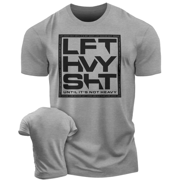 Gymish Lift Heavy SHT Workout T-Shirt for Men – Funny Gym Shirt, Mens Fitness Tee, Motivational Workout Clothes, Gym Wear for Lifters