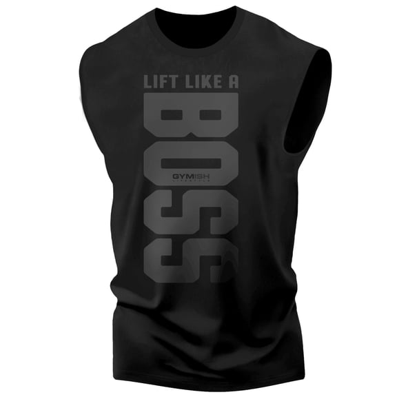 Gymish Lift Like a Boss Workout Tank Top for Men – Gym Training Shirt, Motivational Fitness Tee, Mens Lifting Apparel, Athletic Gym Wear