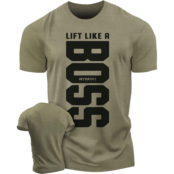 Gymish Lift Like a Boss Workout Shirts for Men, Gym Workout T-Shirt